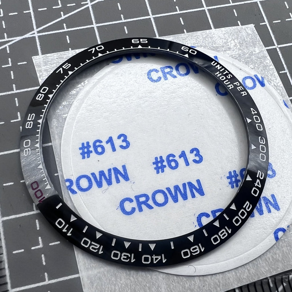 37.65mm Ceramic Watch Bezel  Black Background White+Red "100" Font for Daytona