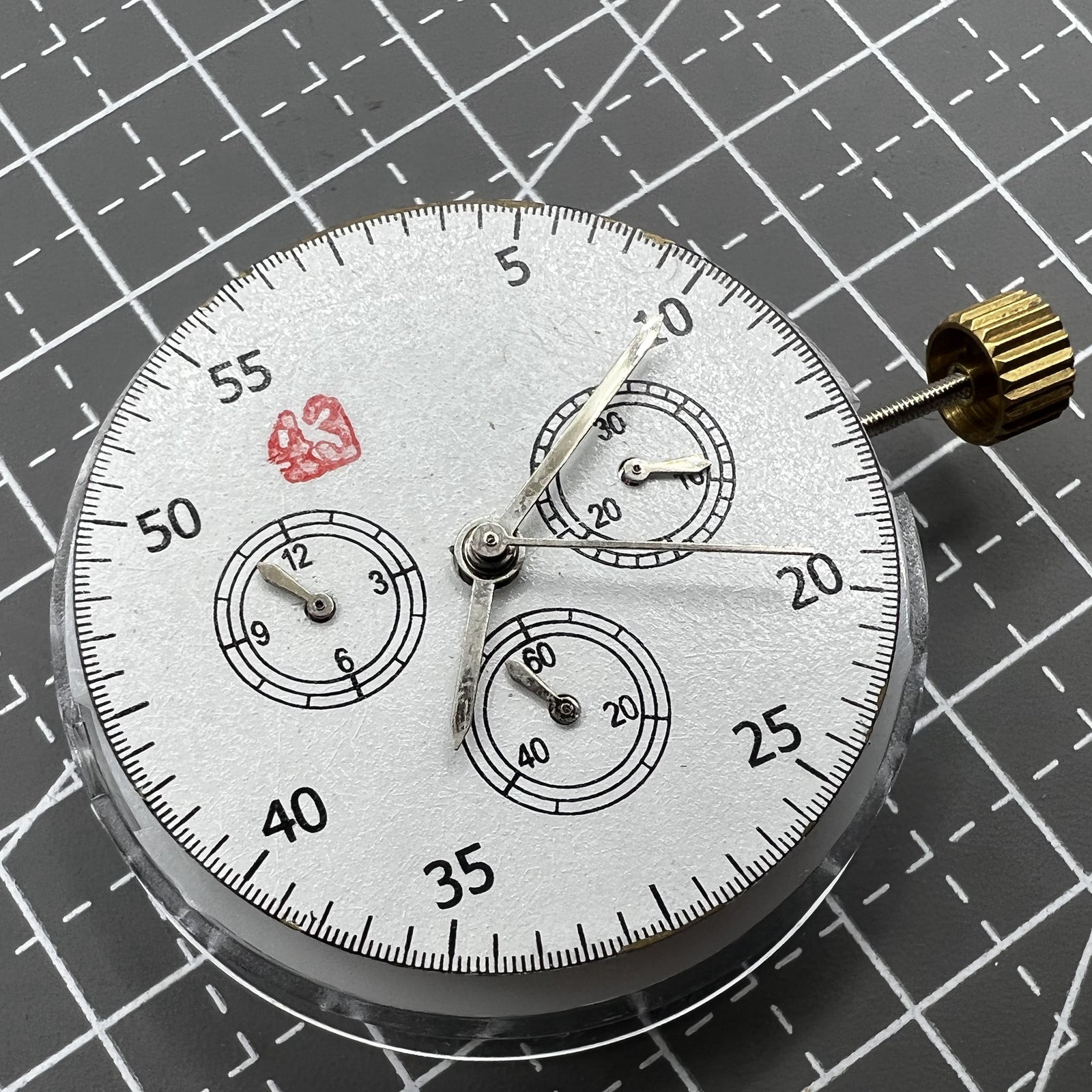 #7750 Automatic Chronograph Movement @3 @6 @9 ETA 7753 Configuration