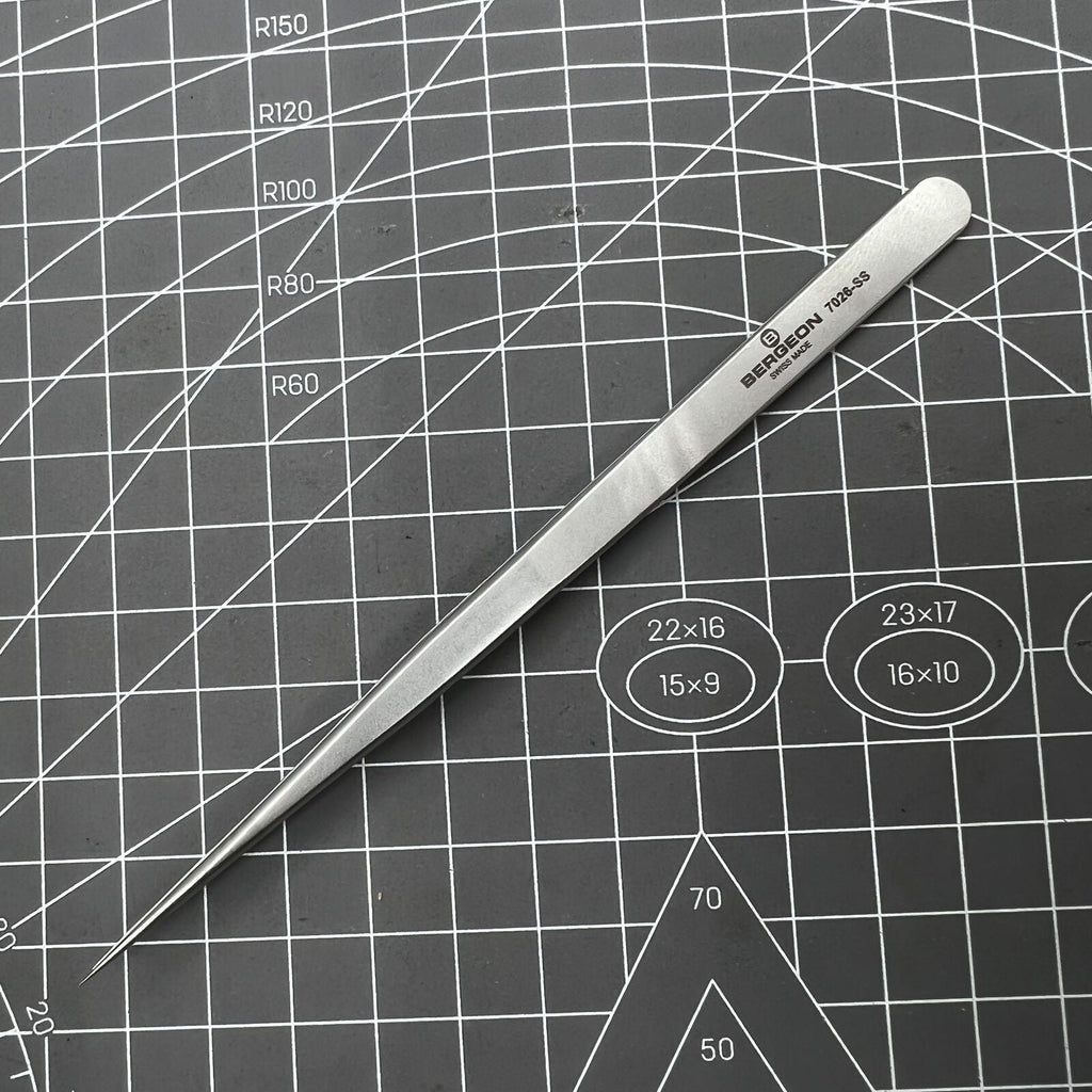 Swiss Bergeon 7026-SS Antimagnetic Tweezer Narrow and Fine Points