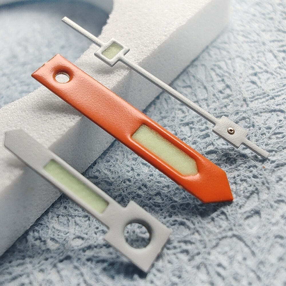 Orange+White Trim C3 Green Lume Vintage Watch Hands Set for NH34 NH35 NH36 NH38