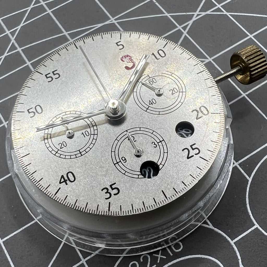 Dandong 7750 Mechanical Movement Small Second At 3/6/9 Position At 6 Black Date