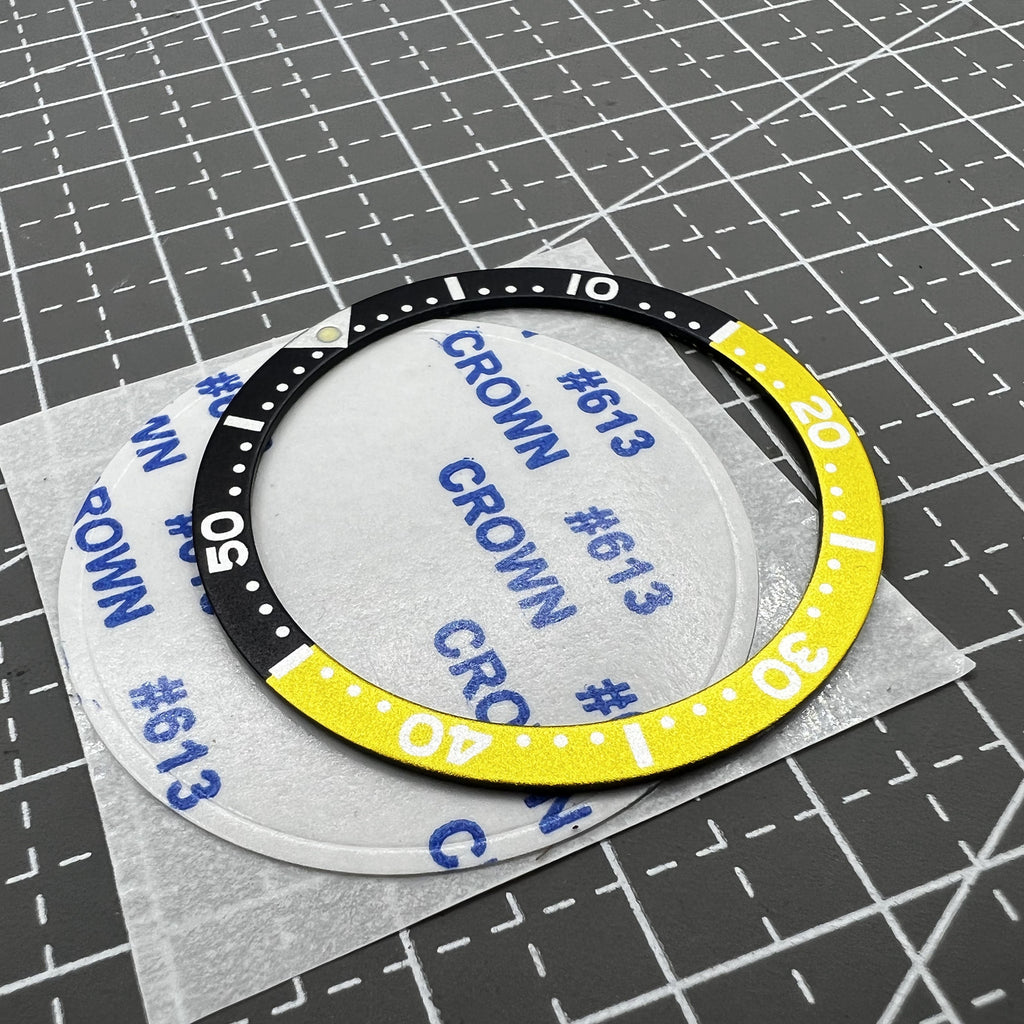38mm Yellow-Black SUB Aluminium Alloy Watch Bezel Insert for SK007
