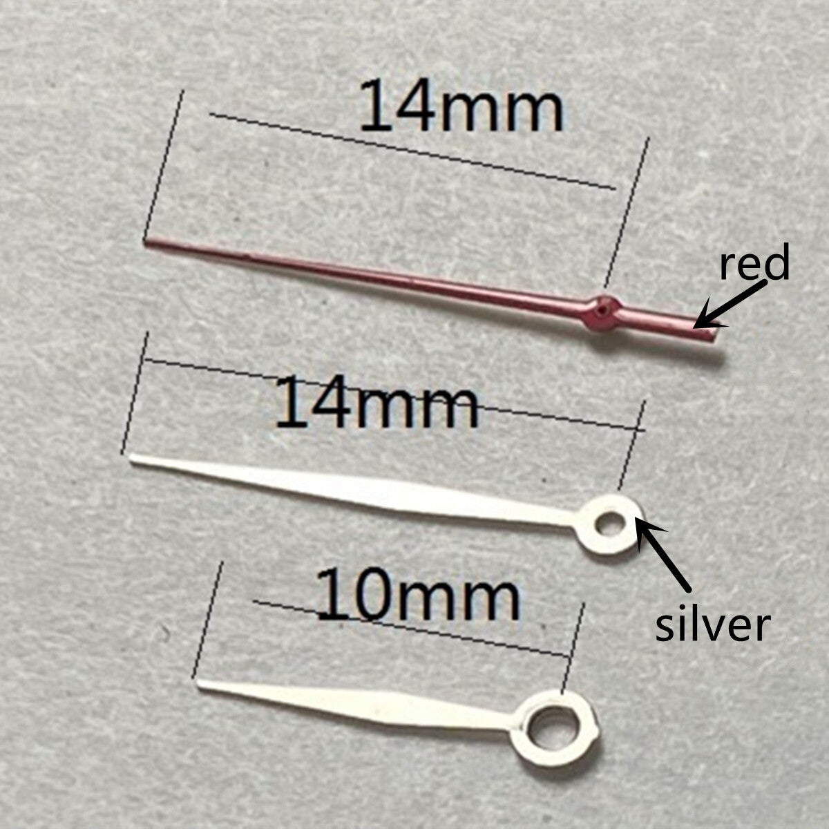 14mm Red Second Hand Silver Trim Watch Hands for Miyota 2315 2035 2036 2115 2305
