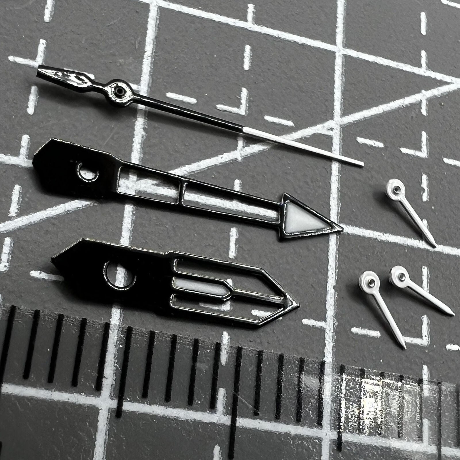 13mm Green Lume White+Black Trim Watch Hands Set for PE90 Movement