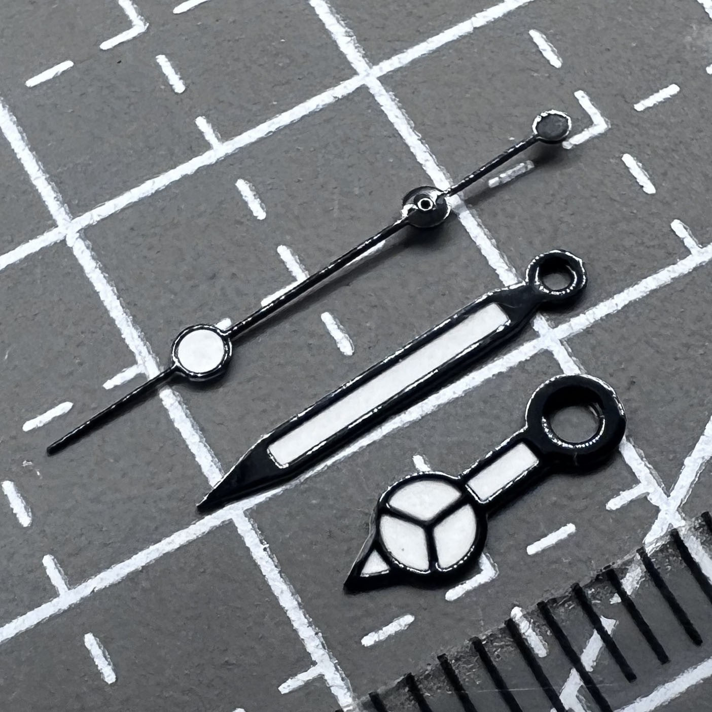 2 Sets/Pack Black Trim Lume Hands Set for Seagull ST6 Mechanical Movement