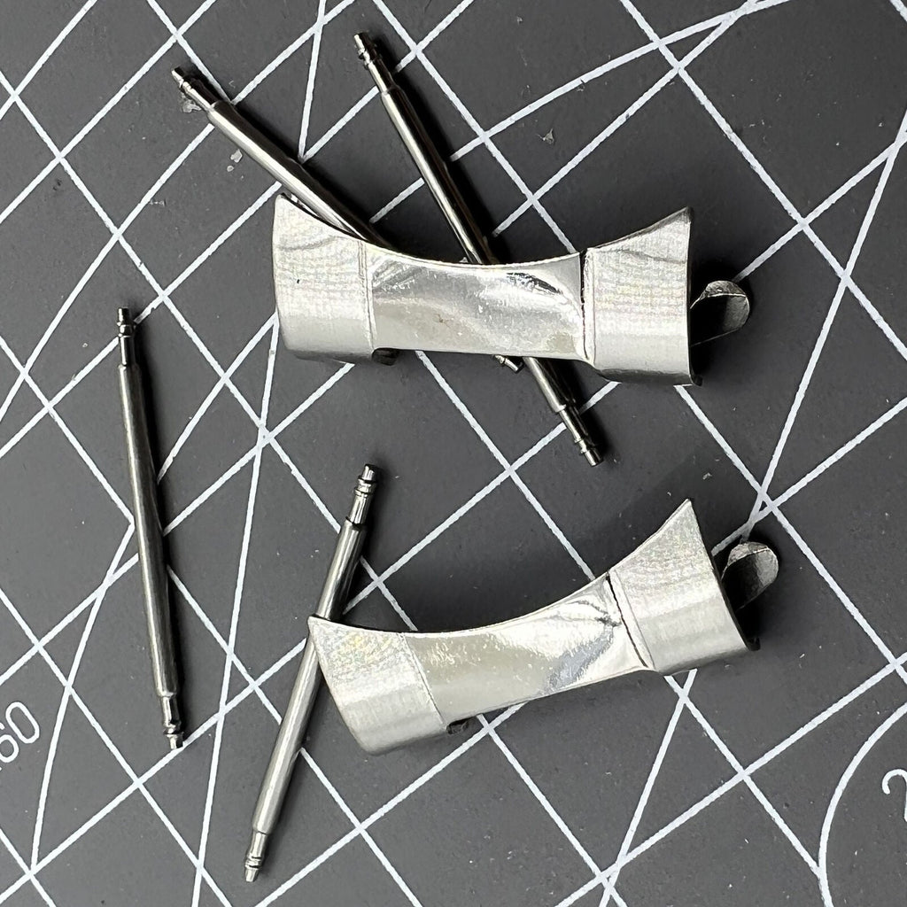 3 Sets Stainless Steel Curved End Links Spring Bars Bracelet Watch Band Strap