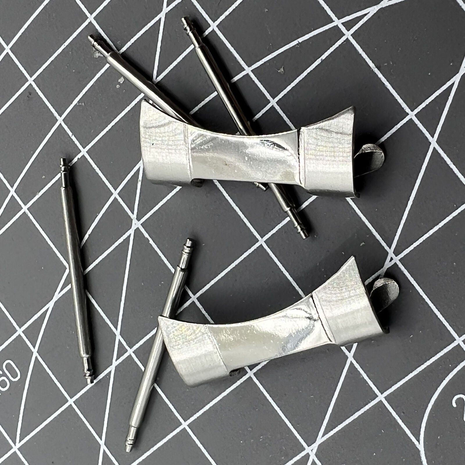 3 Sets Stainless Steel Curved End Links Spring Bars Bracelet Watch Band Strap