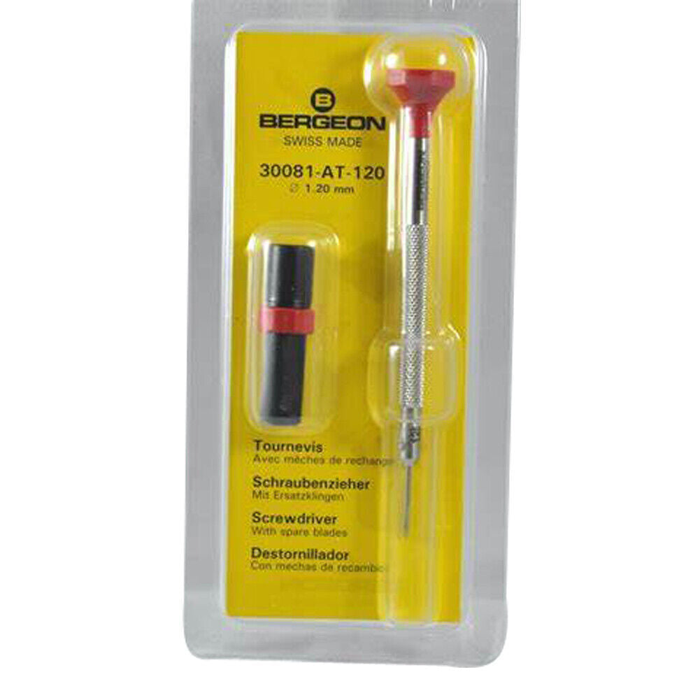 Bergeon 30081-AT-120 Ergonomic Screwdriver 1.20mm With Spare Blades