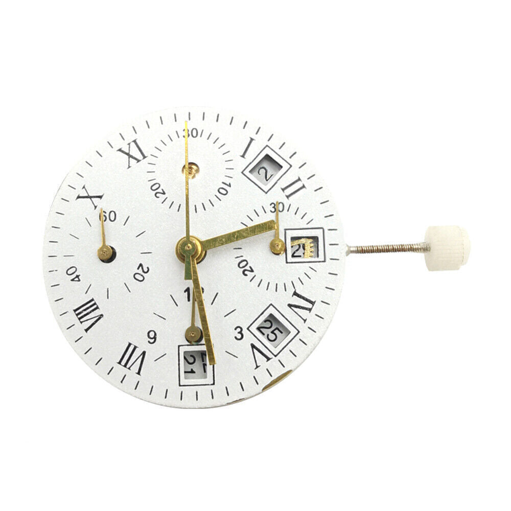 Asian 7750 Automatic Chronograph Movement @4.5 White Calendar Second @9 ETA 7750