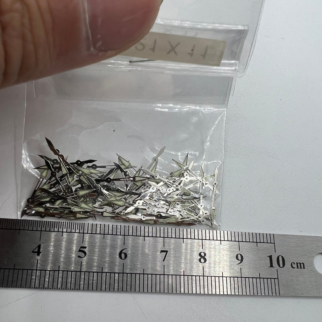 100 Sets 11mm Silver with Lume Watch Hands for Epson PC21 Quartz Movement
