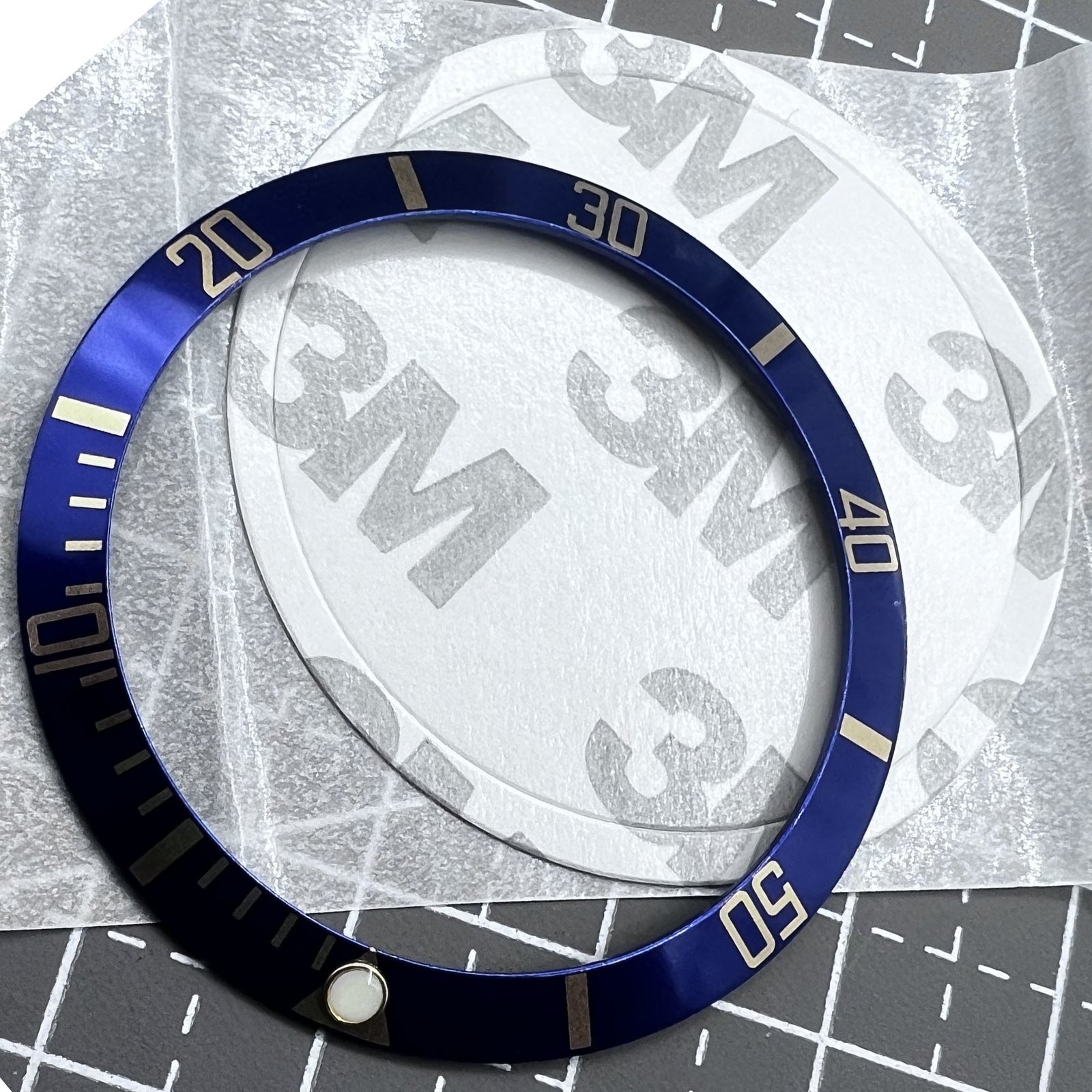 37.5mm Green Lume Aluminum Black SUB Watch Bezel Slope Golden Font