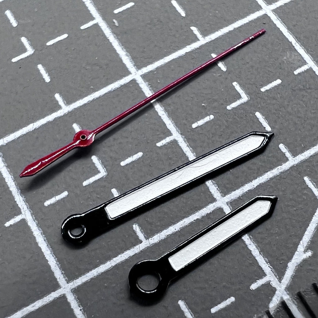 2 Sets/Pack Black Trim Red Second Watch Hands for Miyota 2035 Quartz Movement