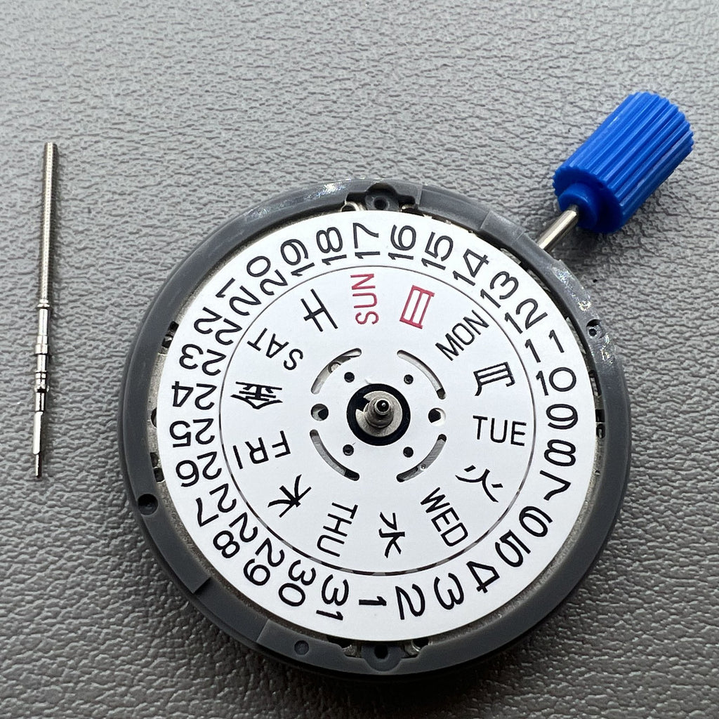 Seiki NH36 Movement White Disk Japanese+English Font Week Crown@3.8