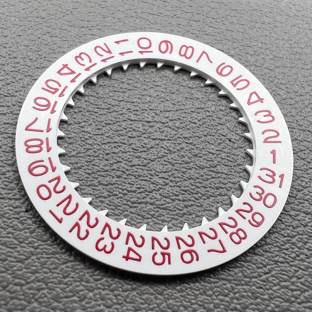 White Date Disk Wheel Red Font for NH36 NH35 Movement Date@3 Crown Position 3.8