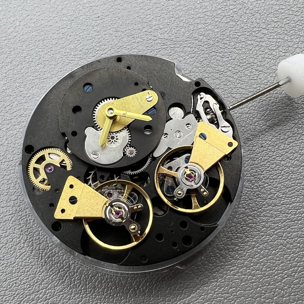 Black Multifunctional Automatic Mechanical Movement Double Flywheel