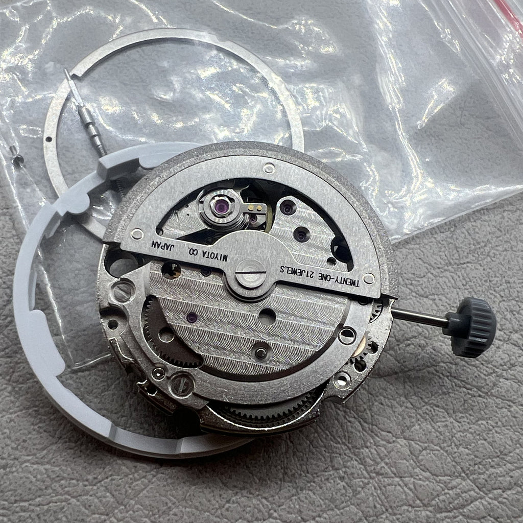 Japanese Miyota 8245 Automatic Mechanical Movement Silver Hollow 2 Hands