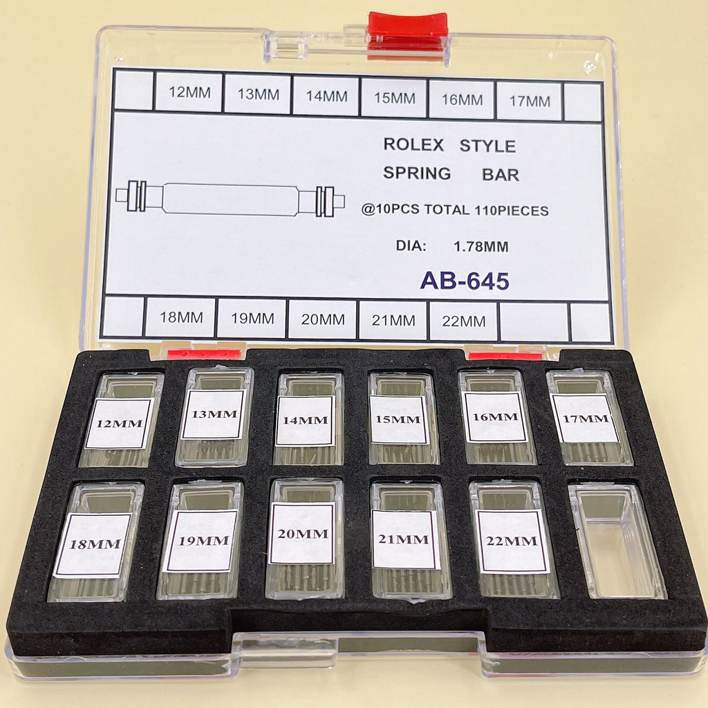 110pcs Dia 1.78mm RLX Style Spring Bar Assortment Watch Repair Kit Tool