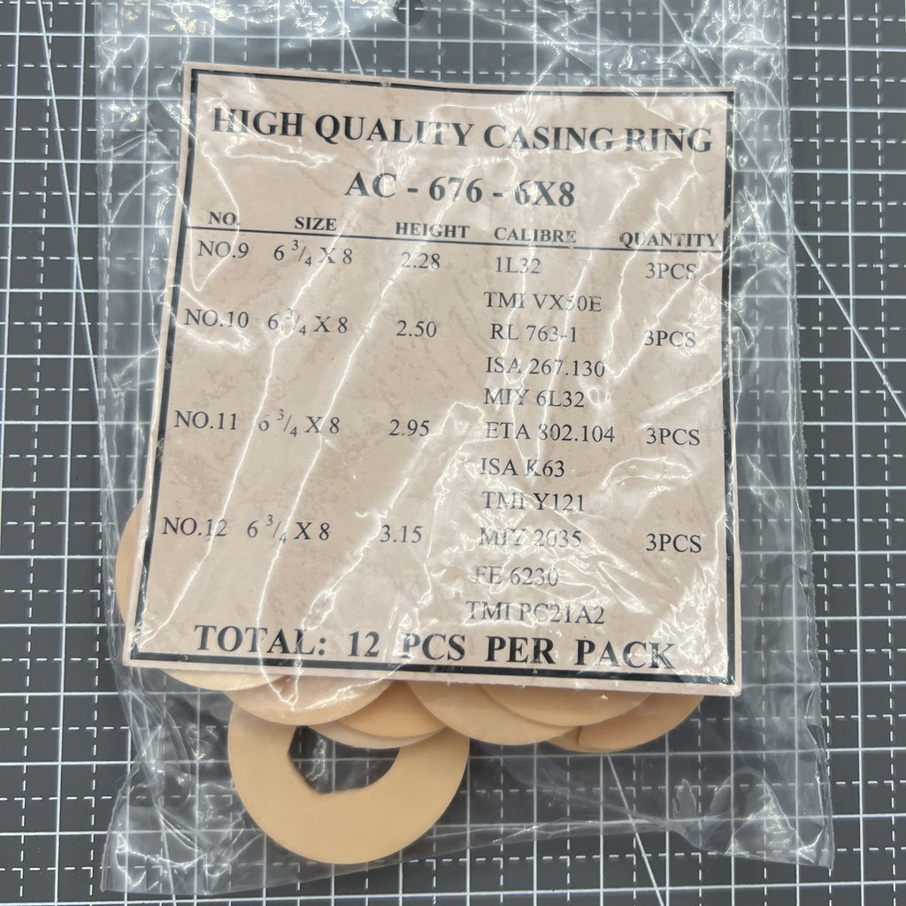 12 PIECES 4 Ligne Sizes Movement Case Spacer Casing Ring Holder #AC-676-6X8