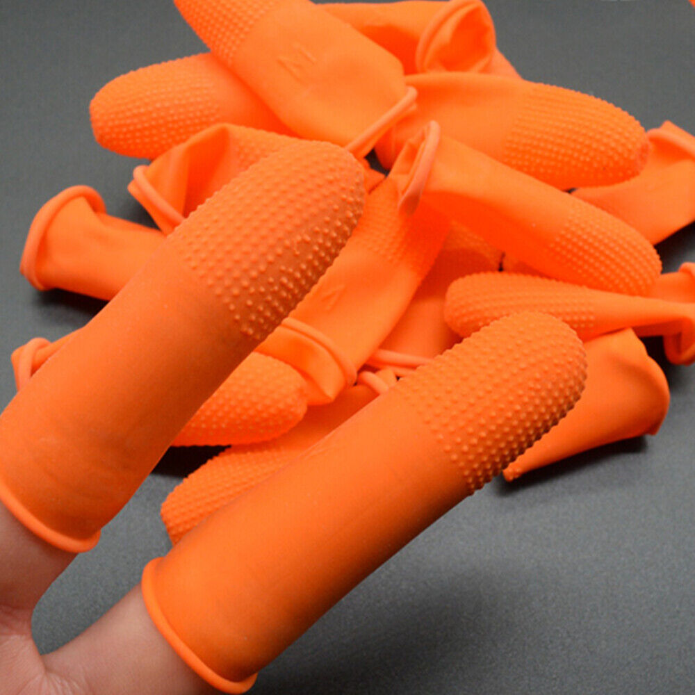 100 PIECES Size M Non-Slip Natural Rubber Disposable Latex Finger Cots Sets