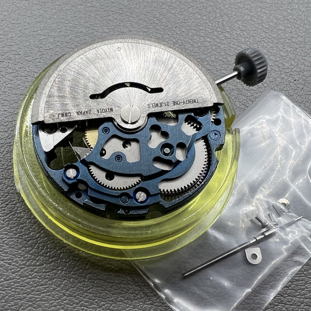 Genuine Miyota 8N24 Blue Hollow Automatic Mechanical Movement