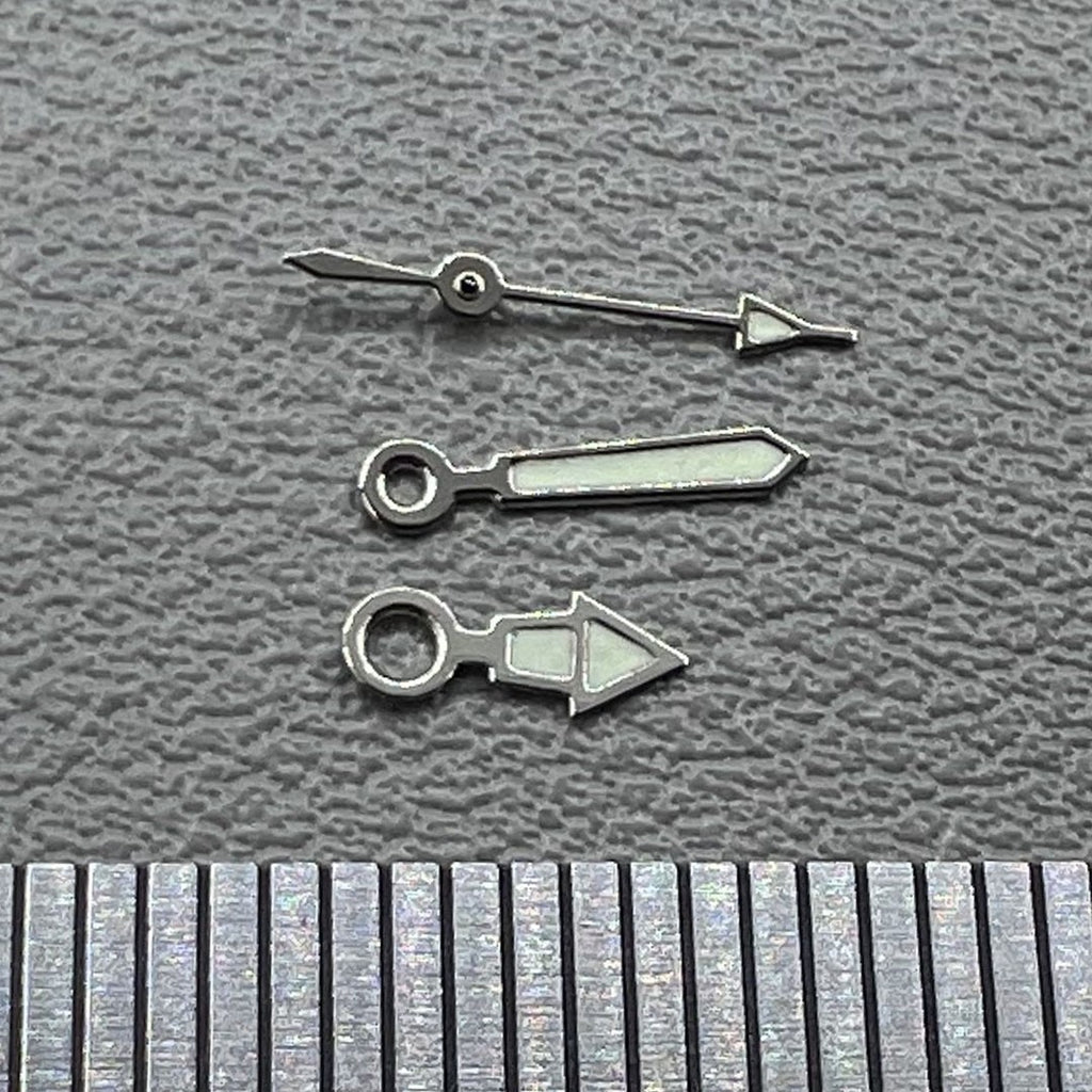 2 Sets/Pack Luminous Silver Trim Watch Hands Set for Miyota 2035 Movement #1523