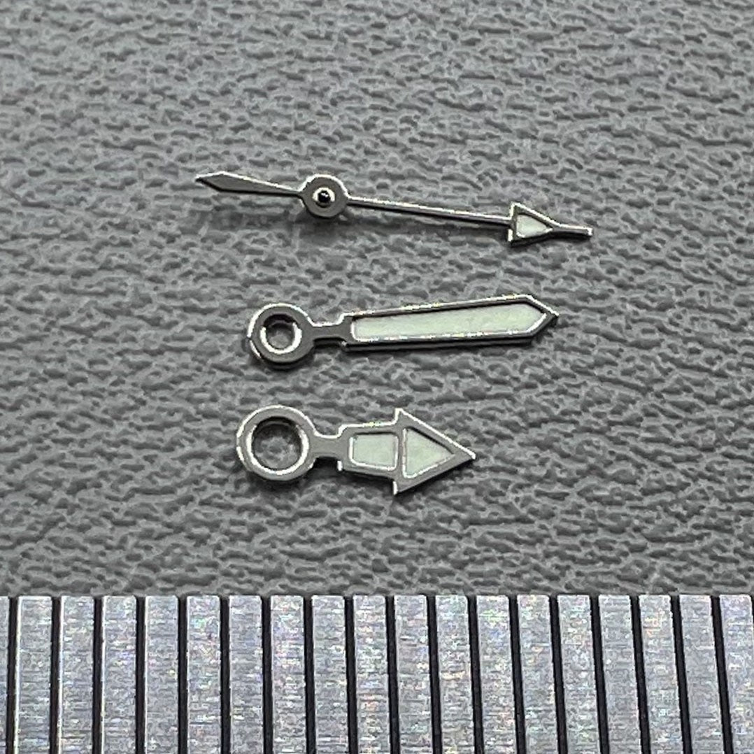 2 Sets/Pack Luminous Silver Trim Watch Hands Set for Miyota 2035 Movement #1523