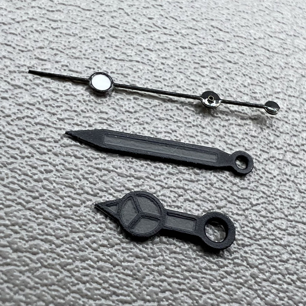 2 Sets Matted Black Trim Black Painted Lume Black Second Watch Hands for NH35/36