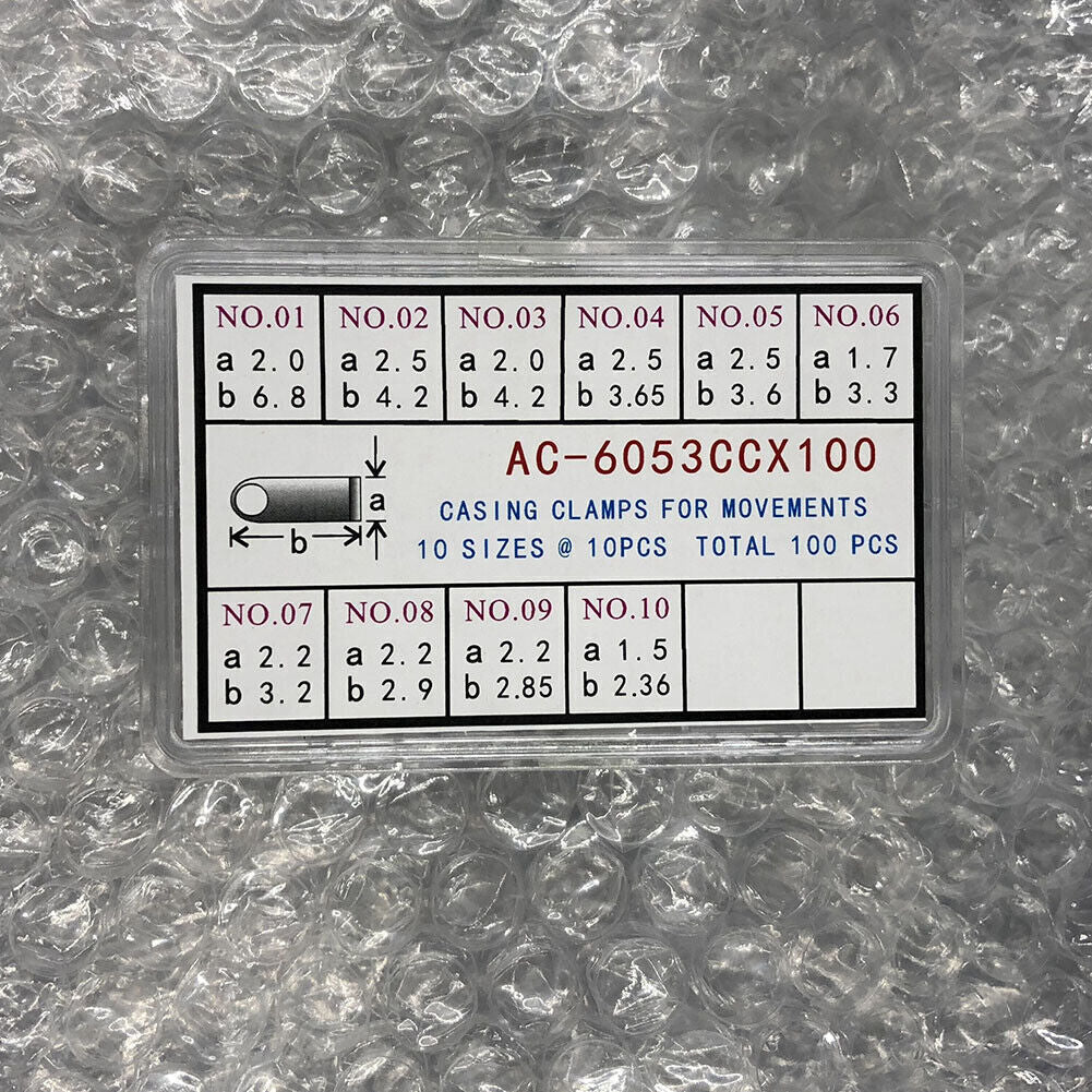 Casing Clamps for Movements 10 Sizes @10pcs Total 100PCS/Box