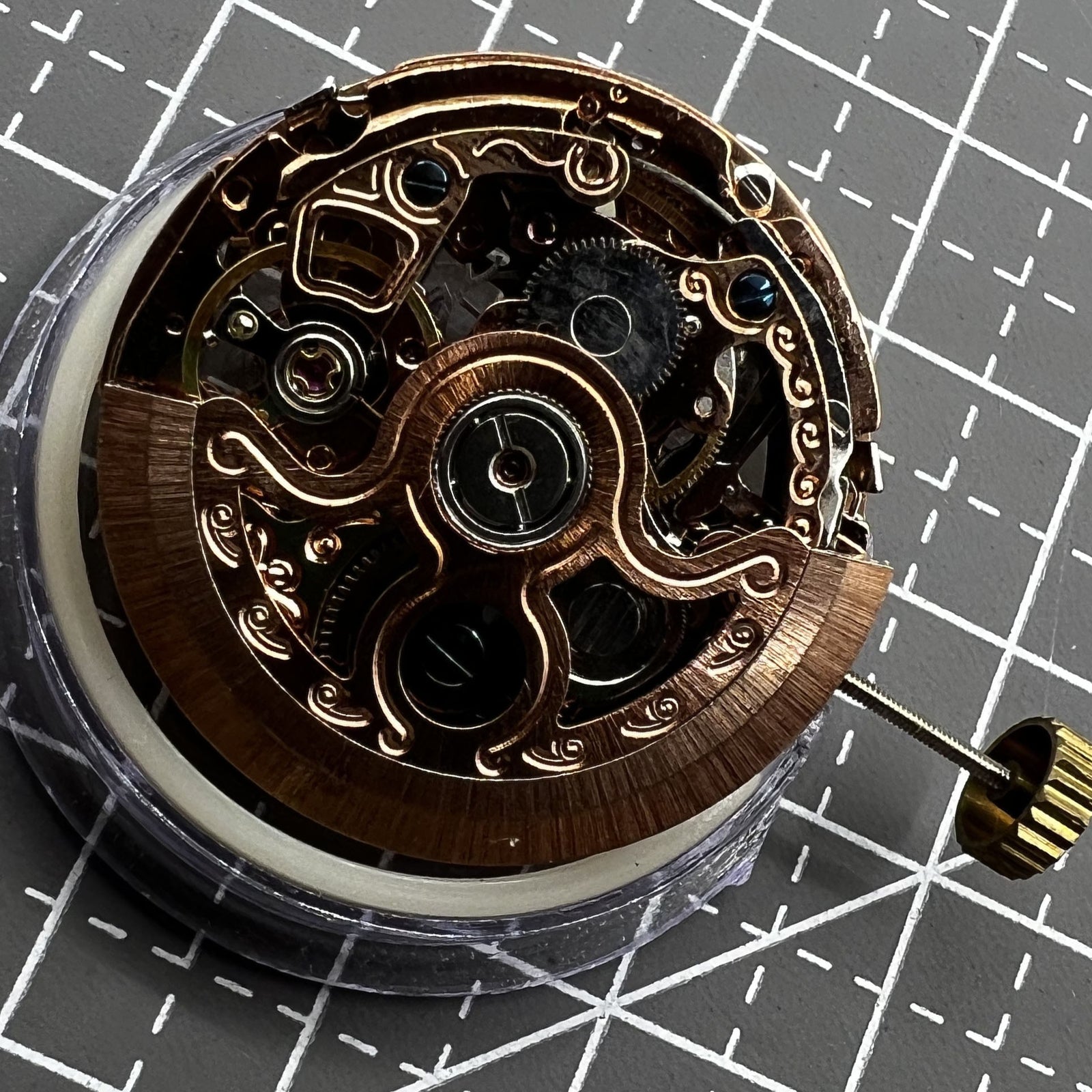 Hollow Rose Golden Mechanical Movement 4 Eye 3/6/9/12 7 Hands