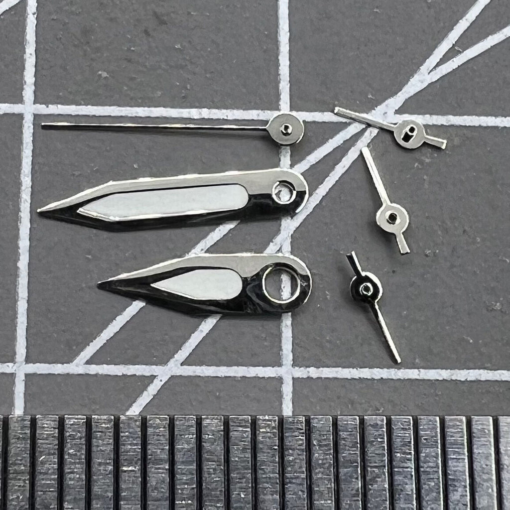 2 Sets Green Luminous Silver Trim Watch Hands for Miyota FS00 Movement