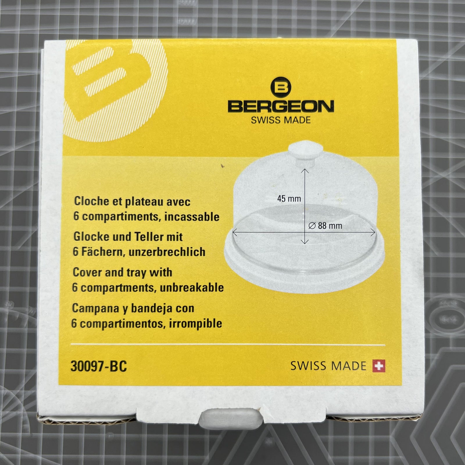 Swiss Bergeon 30097-BC Dust Cover & Tray Divided