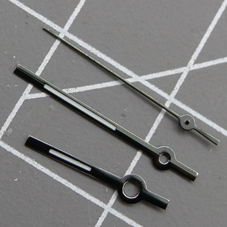 2 Sets 13.5mm Shined Black Trim Lume Hands for Miyota 2315 2035 2036 2115 2305