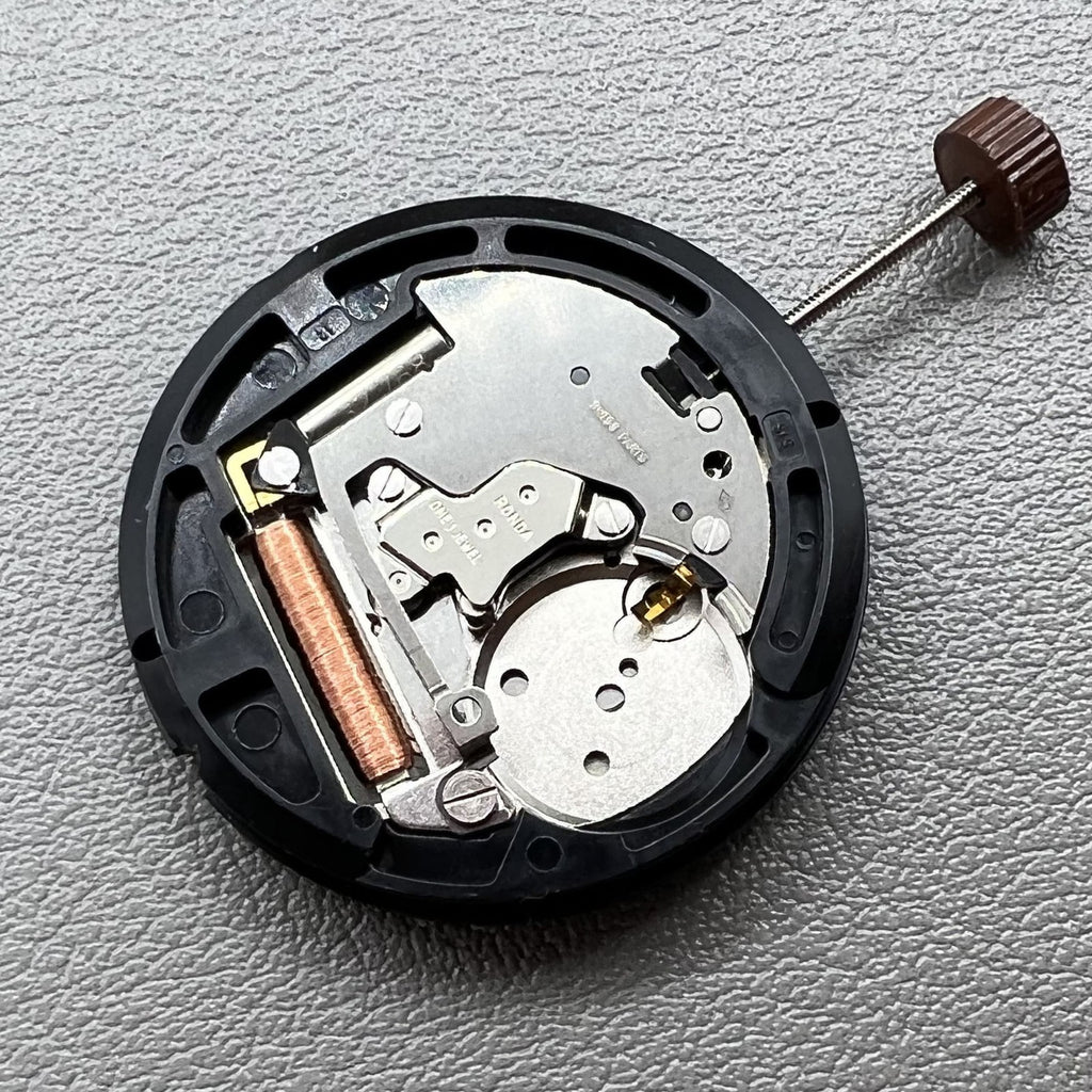 Swiss Black Disk Date At 6 Ronda 515 Watch Quartz Movement 3 Hands