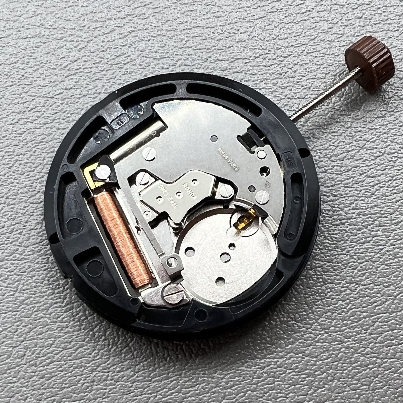 Swiss Black Disk Date At 6 Ronda 515 Watch Quartz Movement 3 Hands