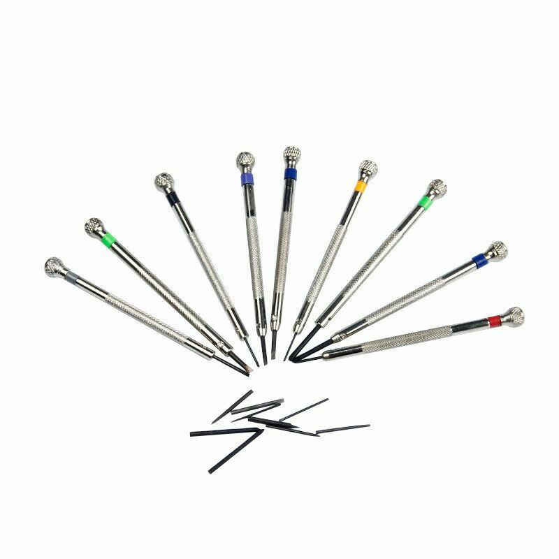 Screwdrivers Set of 9 Flat Blade Assort Slotted Screwdrivers Size 0.6mm~2.0mm