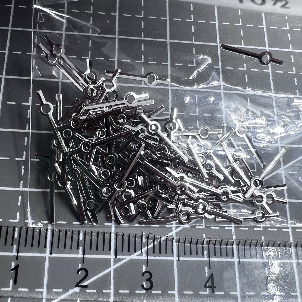 100 Sets 10.5mm Silver Second Hands Watch Hands for Quartz Movement Miyota 2035