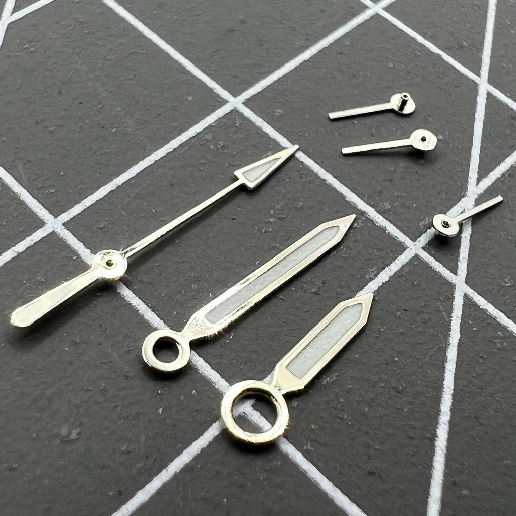 Green Lume Silver Trim Watch Hands Set for ISA 8162 ISA 8172 Quartz Movement