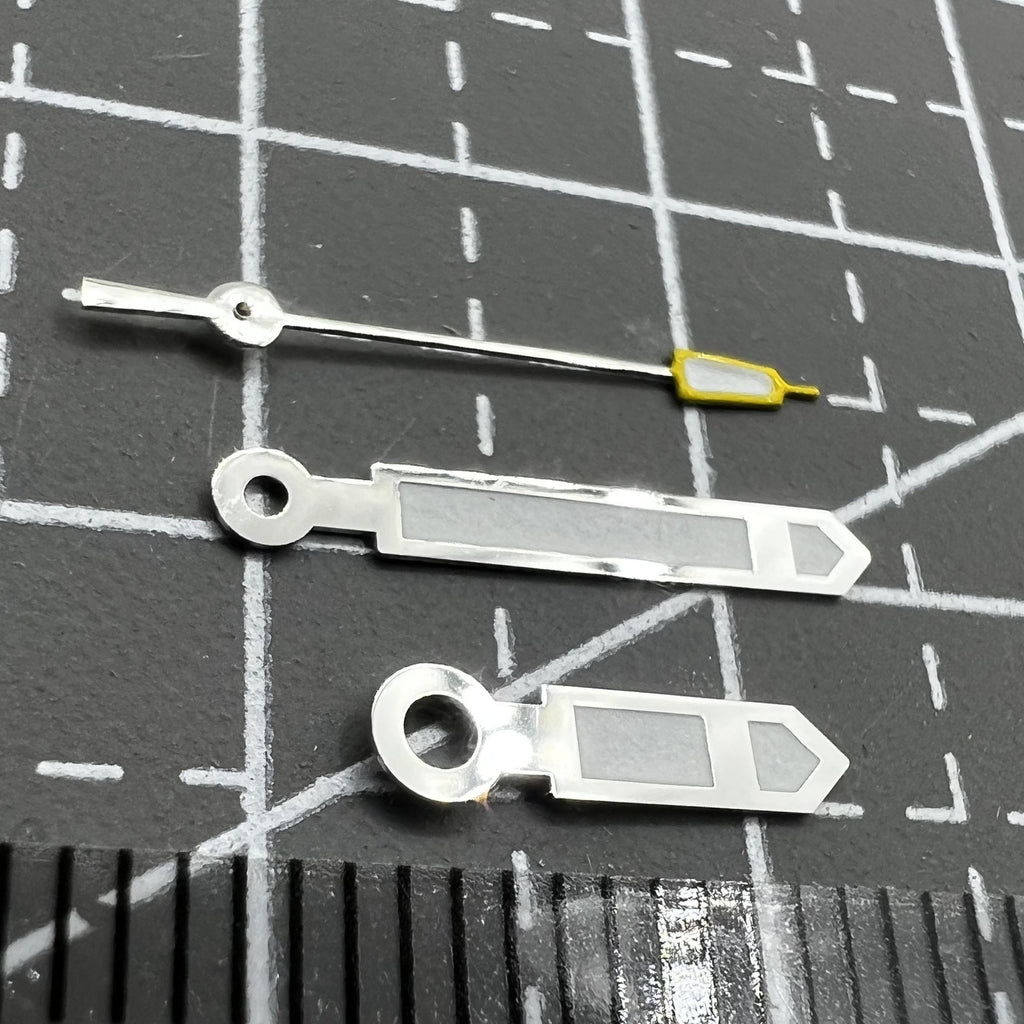 Silver Trim Yellow Trim Pointed Second Hand Watch Hands for Seiko NH35 NH36