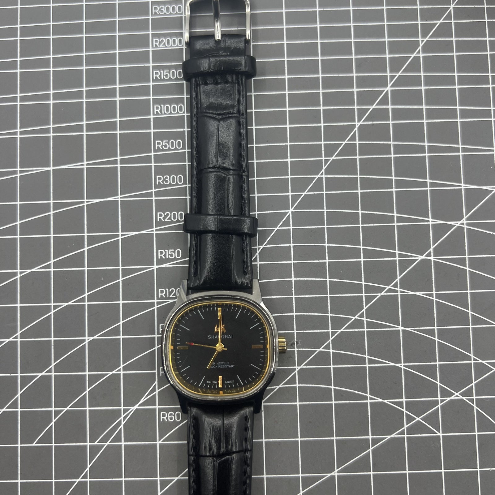34mm Shanghai Factory Made Manual Mechanical Watch Black 19 Jews Shock-Resistant