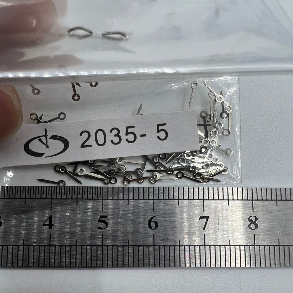 100 Sets 5mm Silver Second Hands Watch Hands for Miyota 2035 Quartz Movement