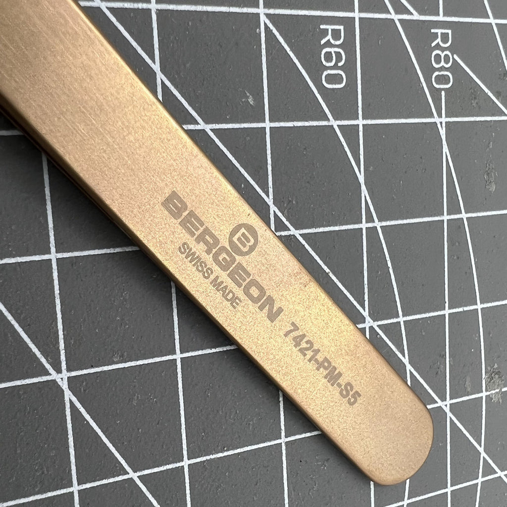 SWISS MADE Bergeon 7421-PM-S5 Tweezers Brand New High Quality BRONZE