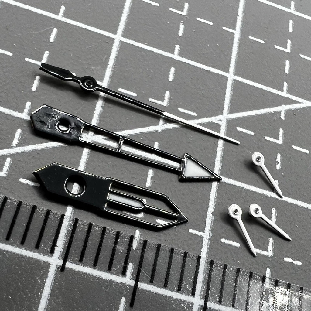 13mm Green Lume White+Black Trim Watch Hands Set for PE90 Movement