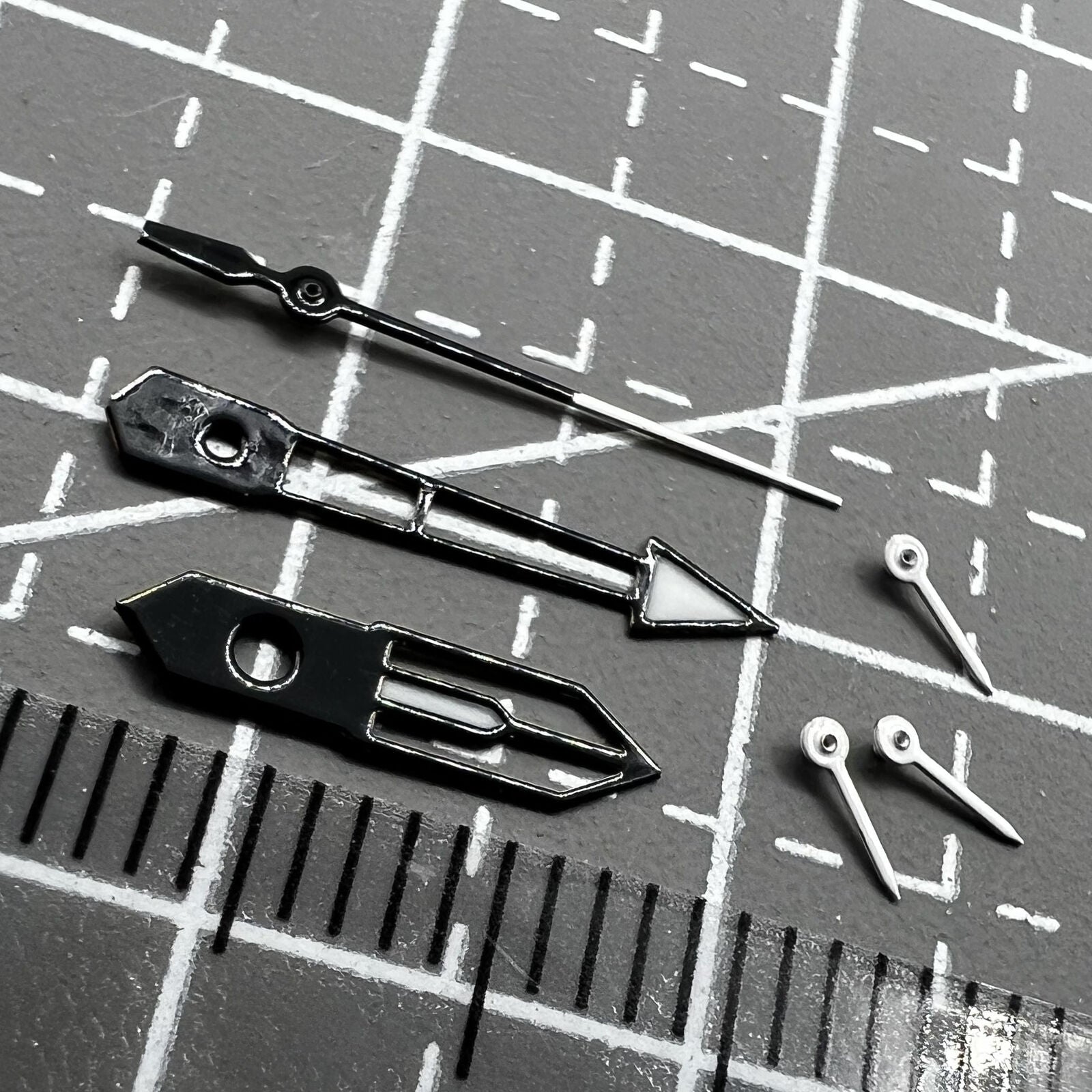 13mm Green Lume White+Black Trim Watch Hands Set for PE90 Movement