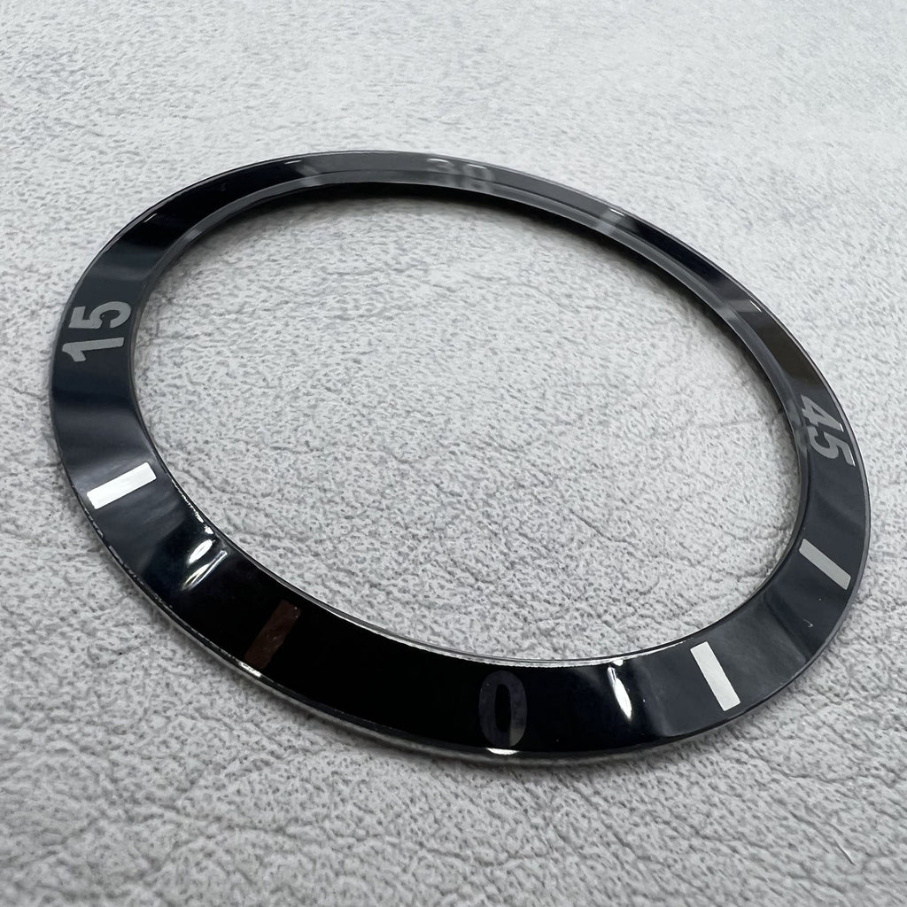 2 PIECES 36mm Black Numberal Ceramic Watch Bezel Insert for Men Women Watch