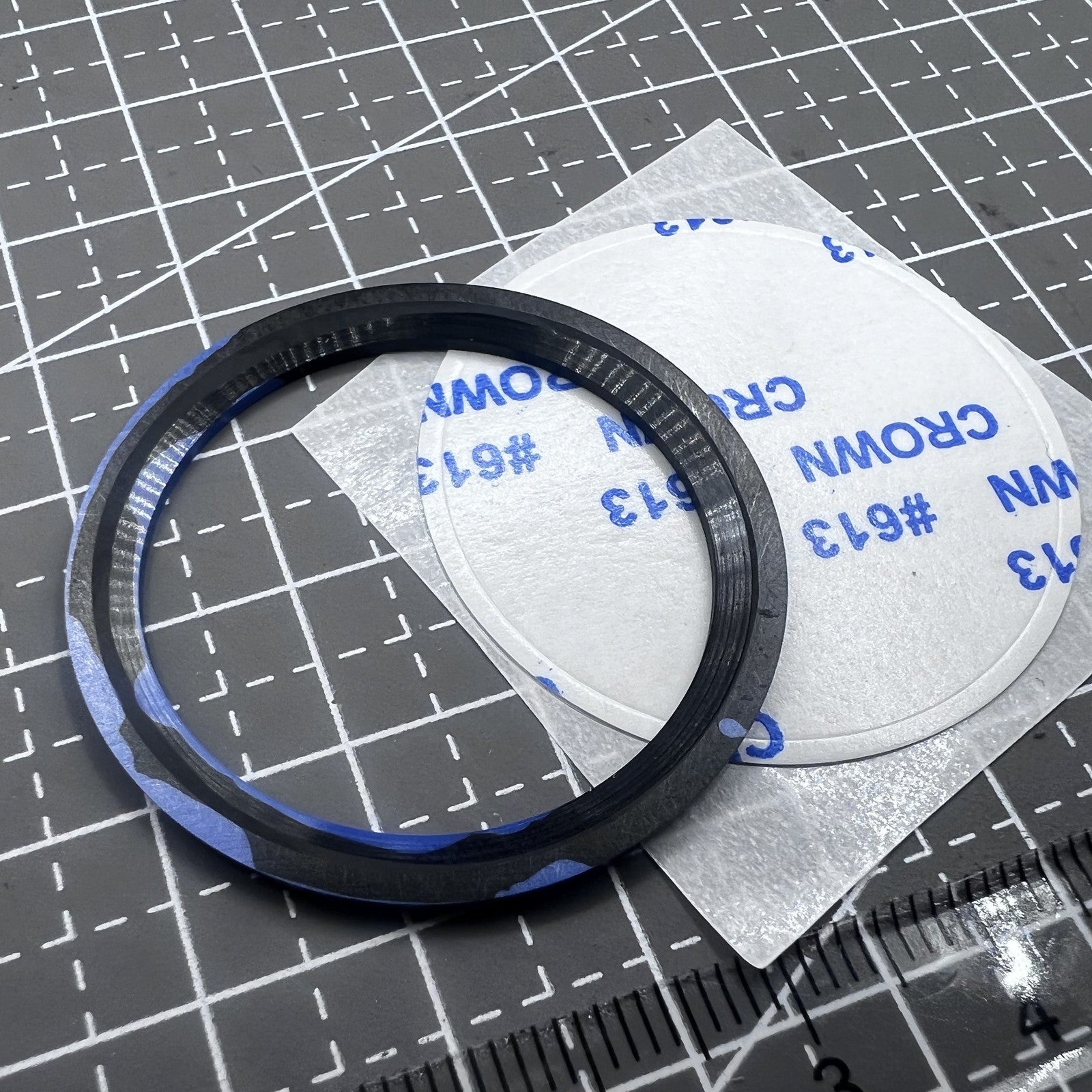 38mm Ceramic Watch Bezel Ring  Slope Blue+Black Ring Blue Font GMT for SUB
