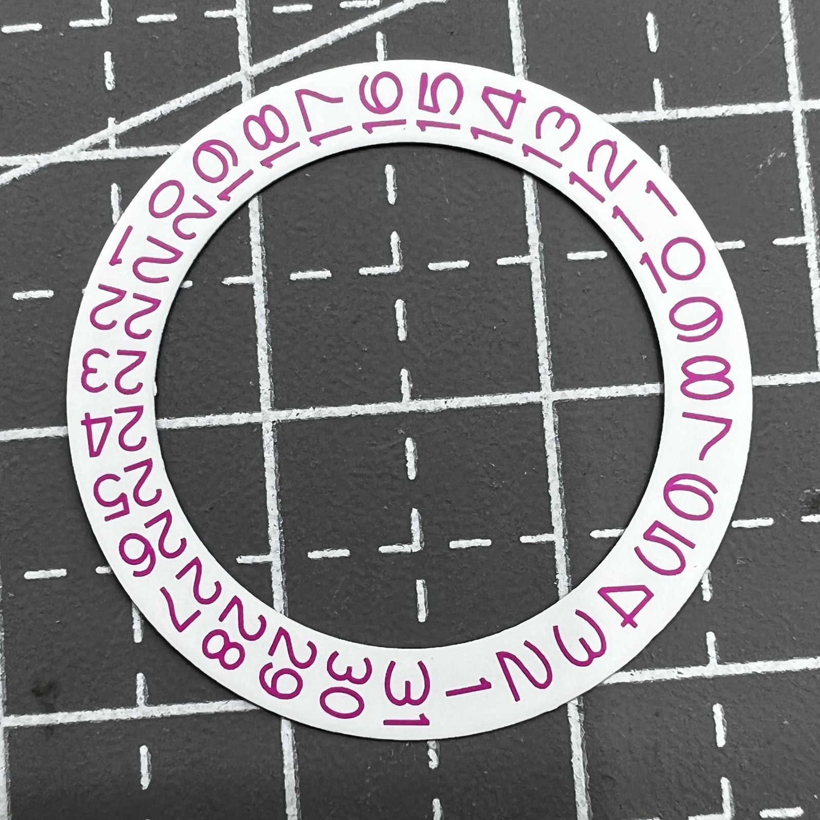 White Background Pink Character Date Disk Overlay for NH35 NH36 Movement