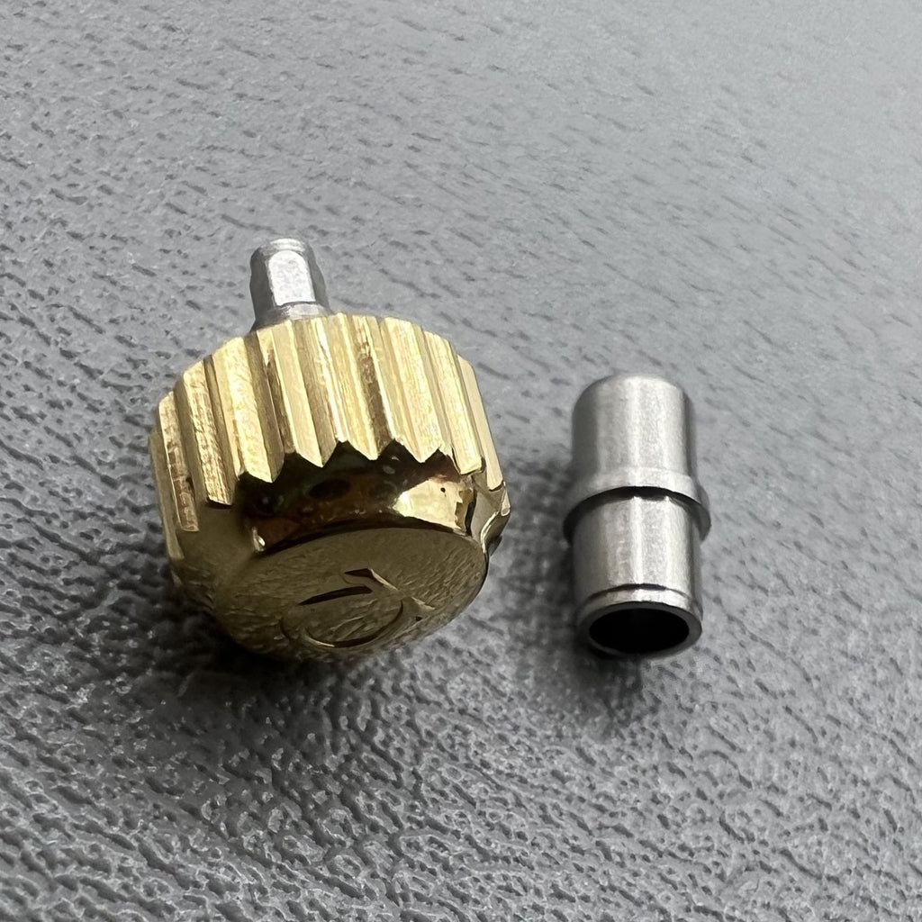 6.3mm Gold Watch Crown with Tube for OMEGA Seamaster 300 Watch