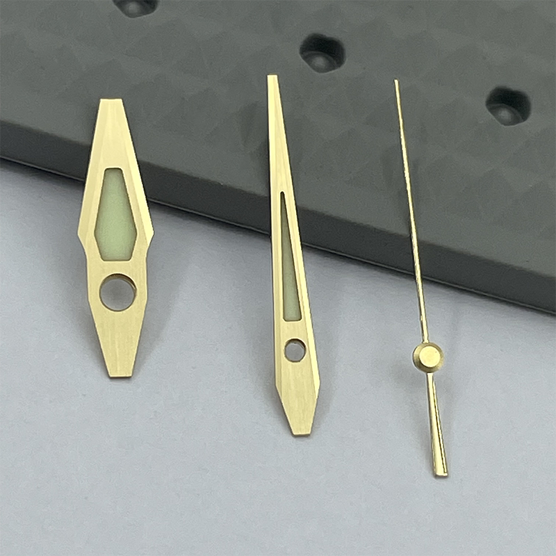 Golden Trim C3 Green Luminous Watch Hands Set For NH35 P2-1-B