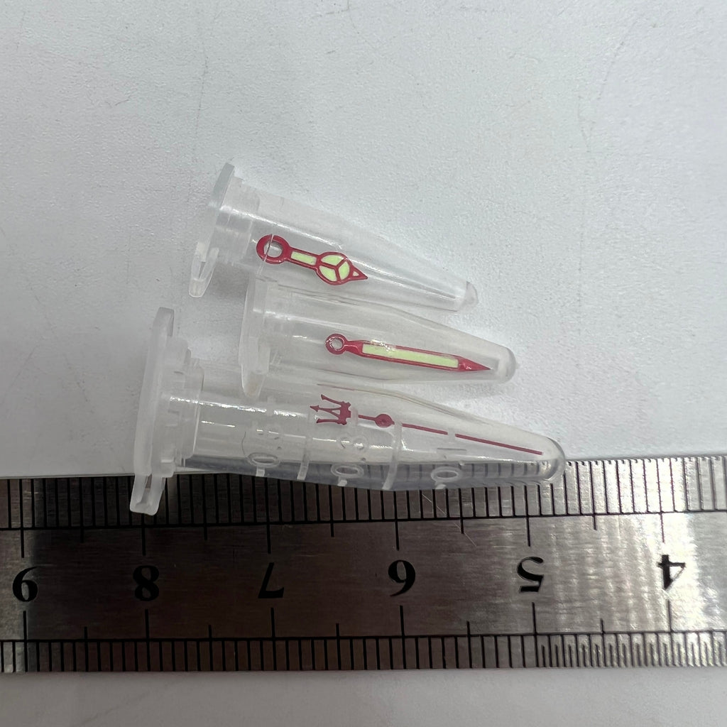 Red Fork Second Hand Red Trim Green Lume Watch Hands for NH35 NH36 SKX007 SBBN
