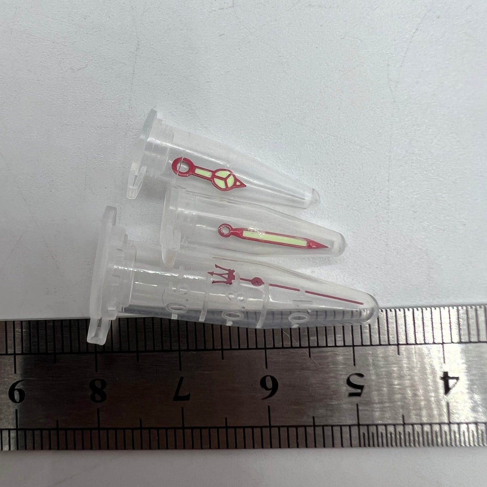 Red Fork Second Hand Red Trim Green Lume Watch Hands for NH35 NH36 SKX007 SBBN